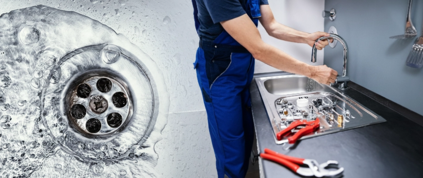 drain cleaning and sink